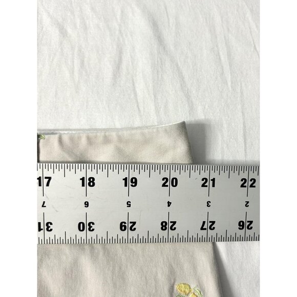 Talbots Pants Womens 18W Beige Lemon Embroidered Chino Ankle Cropped Heritage - Picture 14 of 15